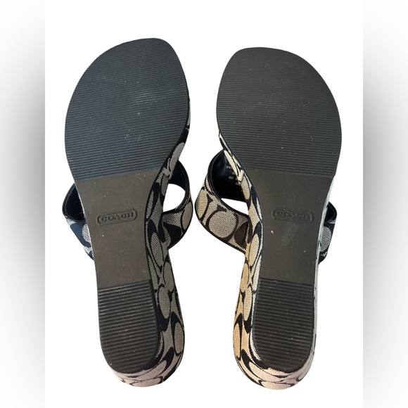 Coach Logo Noble Women’s Wedge Shoes Size 10 Black - Picture 6 of 12